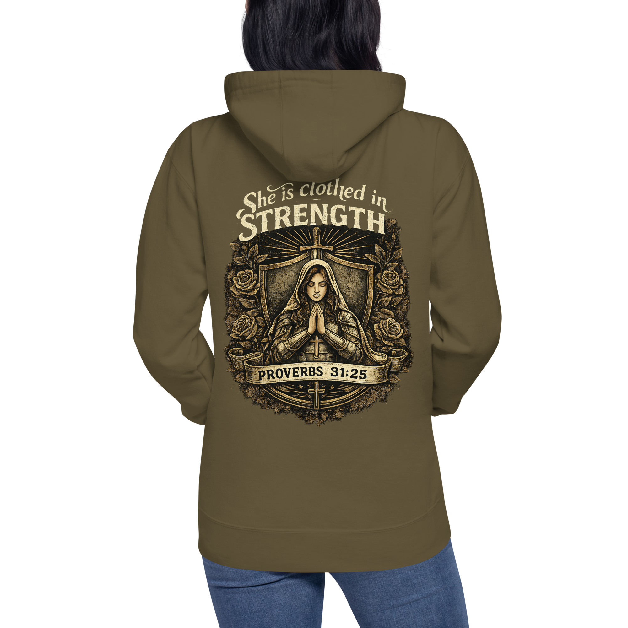 “She Is Clothed in Strength” Unisex Hoodie  Rock-Founded Co.