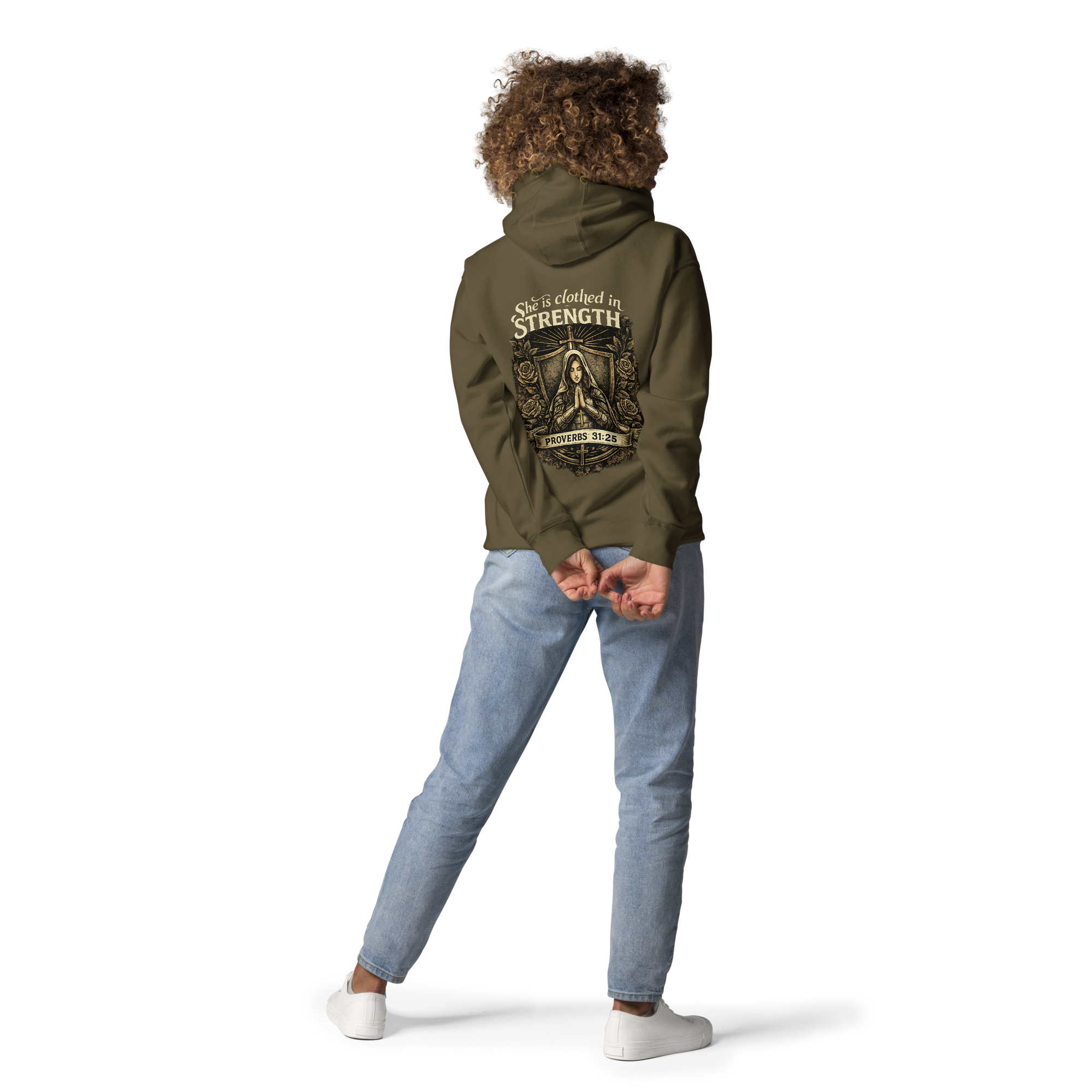 “She Is Clothed in Strength” Unisex Hoodie  Rock-Founded Co.