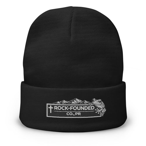 Black Rock-Founded Coquí embroidered beanie, alternate front view